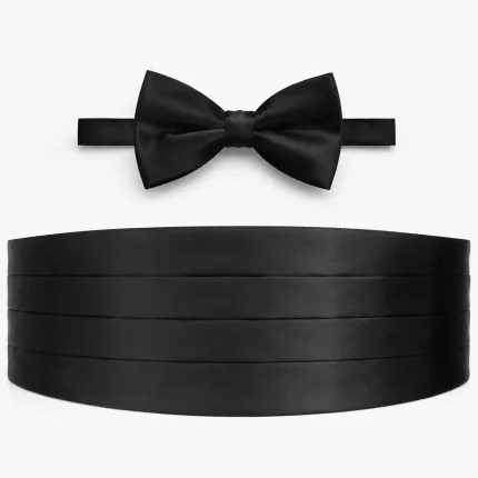 Bow tie and cummerbund set product image for hospitality uniform supply in the UAE and GCC.