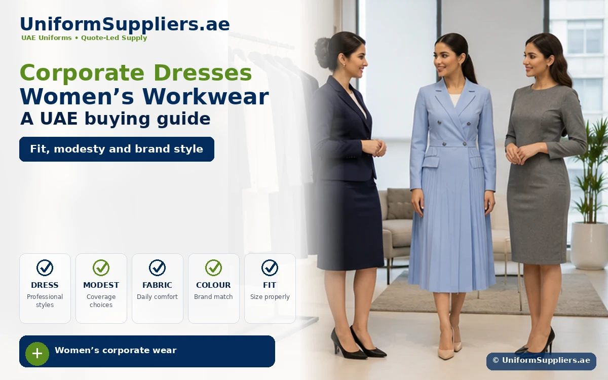 Corporate dresses and women corporate wear image for UAE office uniforms