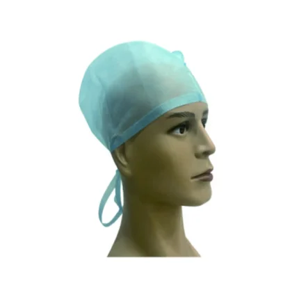 Light blue disposable doctor tie cap for healthcare and surgical teams in the UAE