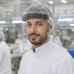 Face mask with shield product image for disposable protective wear supply in the UAE and GCC.