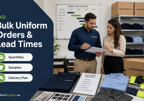Bulk uniform orders and lead times FAQ hero image for UAE procurement teams