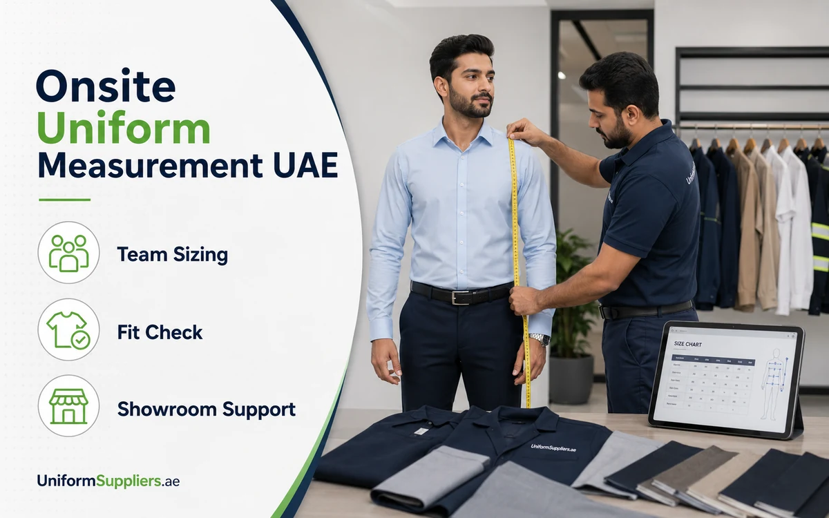 Free onsite uniform measurement FAQ hero image for UAE business teams