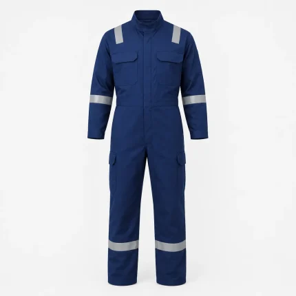 Flame-resistant coverall product image for oil and gas workwear supply in the UAE and GCC.