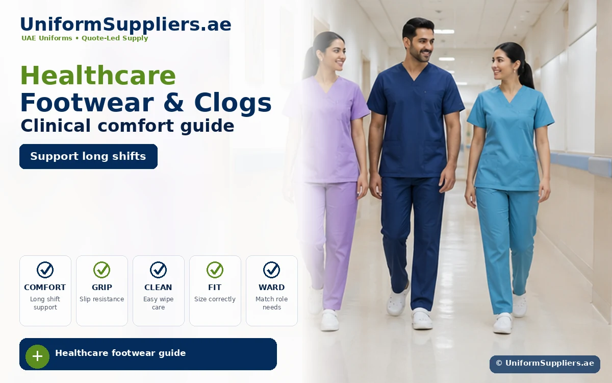 Healthcare footwear and clinical clogs image for UAE medical teams