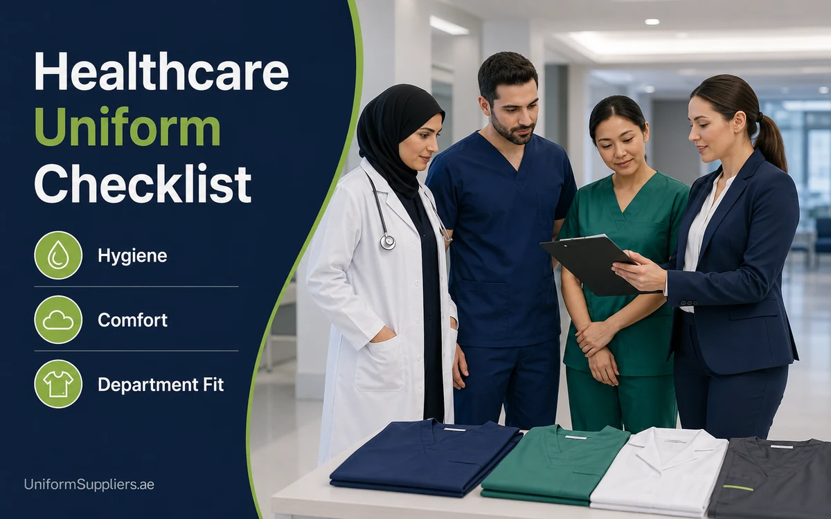 Healthcare uniform checklist hero image for UAE clinics and hospitals