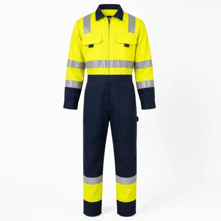 Hi-visibility coverall product image for industrial safety uniform supply in the UAE and GCC.