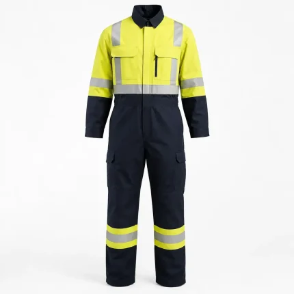 Hi-visibility mechanic coverall product image for industrial workwear uniform supply in the UAE and GCC.
