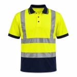 High-visibility polo shirt product image for safety uniform supply in the UAE and GCC.