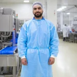 Isolation gown product image for disposable protective wear supply in the UAE and GCC.