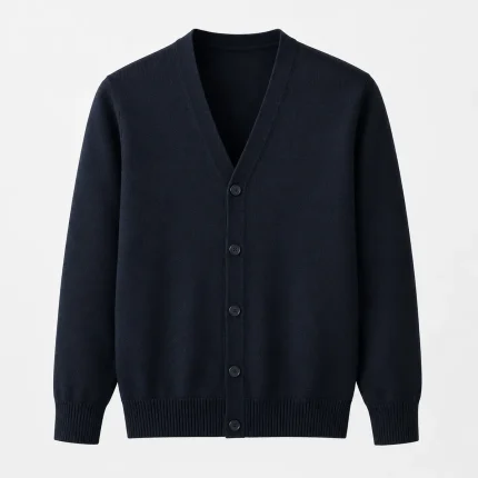 Knitwear cardigan product image for corporate uniform supply in the UAE and GCC.