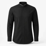 Mandarin-collar shirt product image for hospitality and corporate uniform supply in the UAE and GCC.