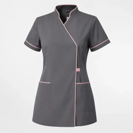 Nail technician tunic product image for salon uniform supply in the UAE and GCC.