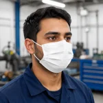 Paper face mask product image for disposable protective wear supply in the UAE and GCC.