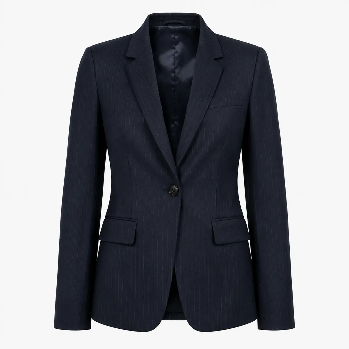 pinstripe-blazer-uniform-supplier-uae-gcc-01 Pinstripe blazer product image for corporate uniform supply in the UAE and GCC.