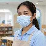Printed face mask product image for branded protective wear supply in the UAE and GCC.