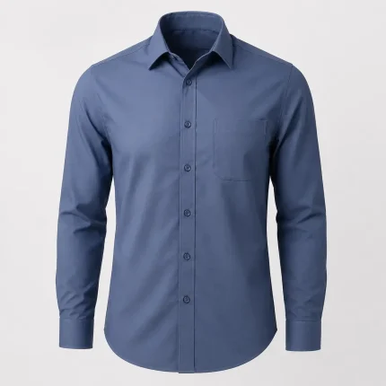 Retail curved-hem work shirt product image for retail staff uniform supply in the UAE and GCC.