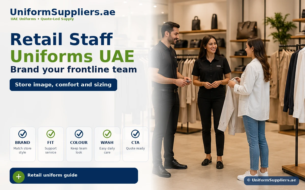 Retail staff uniforms guide image for UAE frontline teams
