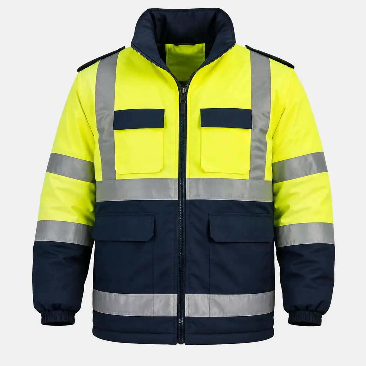 security-hi-vis-patrol-jacket-uniform-supplier-uae-gcc-01 Security hi-vis patrol jacket product image for security uniform supply in the UAE and GCC.