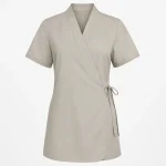 Spa wrap tunic product image for wellness uniform supply in the UAE and GCC.