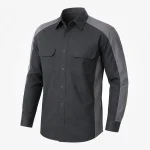 Two-tone mechanic work shirt product image for industrial uniform supply in the UAE and GCC.