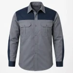 Two-tone work shirt product image for industrial uniform supply in the UAE and GCC.