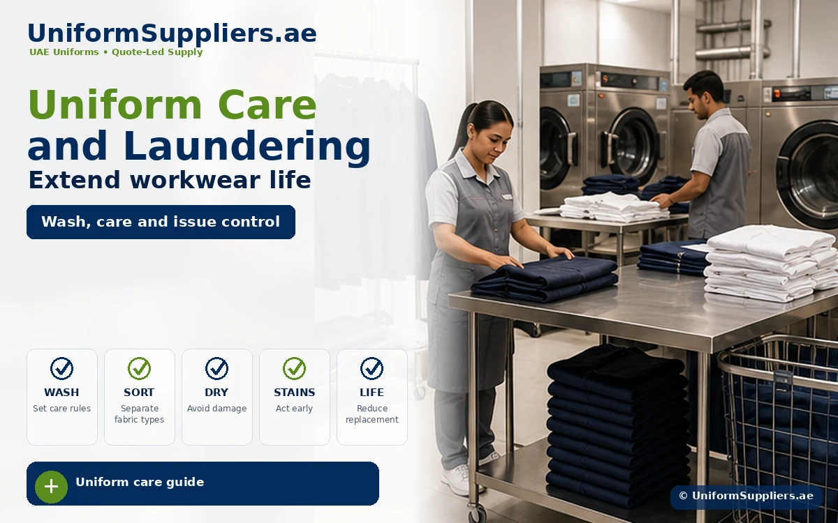 Uniform care and laundering guide image for UAE workwear maintenance