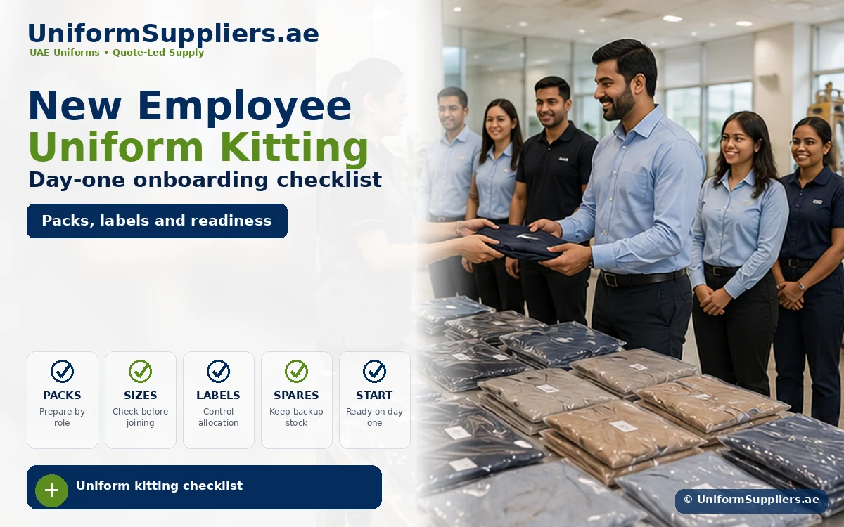 Uniform kitting checklist image for new employee onboarding in the UAE