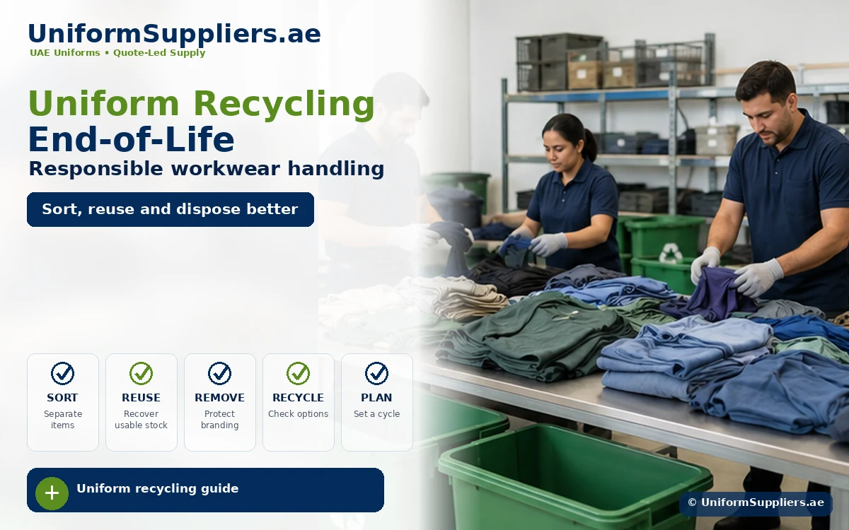 Uniform recycling and end of life workwear image for UAE businesses