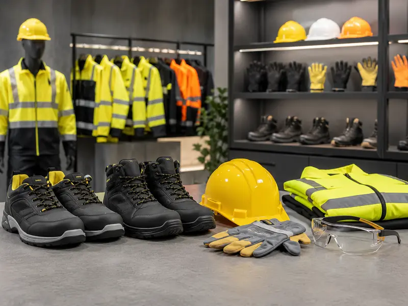 Safety shoes boots gloves helmets and high visibility workwear for UAE company orders