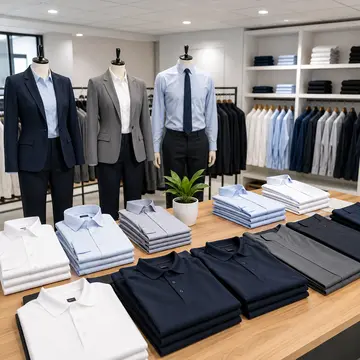 Corporate shirts polos blazers and formal office uniform samples for UAE company teams