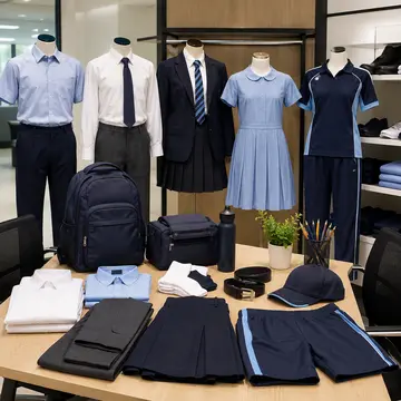 School shirts trousers skirts dresses sportswear and accessories for institution uniform supply