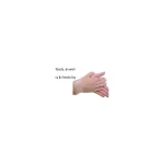 Close-up of hands wearing a disposable glove, suggesting hygiene in food handling, with partial text about foods and flexibility.