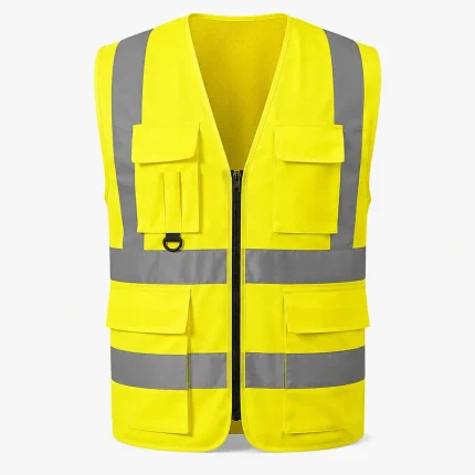 Warehouse hi-vis work vest product image for warehouse uniform supply in the UAE and GCC.