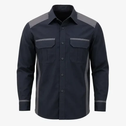Warehouse long-sleeve work shirt product image for industrial uniform supply in the UAE and GCC.