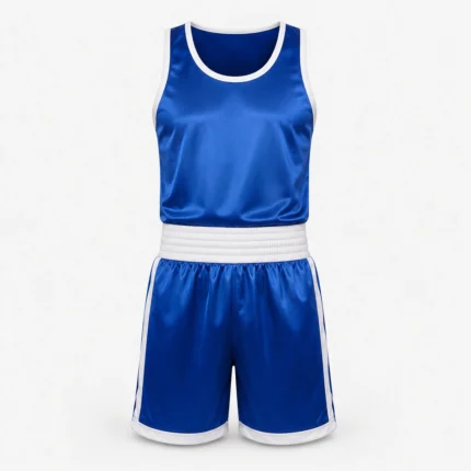 Custom boxing vest and shorts product image for teamwear uniform supply in the UAE and GCC.