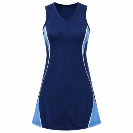 Custom netball dress product image for teamwear uniform supply in the UAE and GCC.