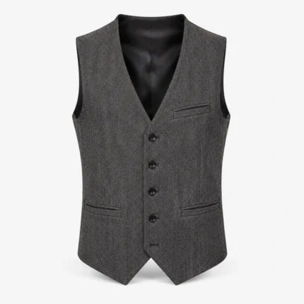 Herringbone waistcoat product image for corporate uniform supply in the UAE and GCC.