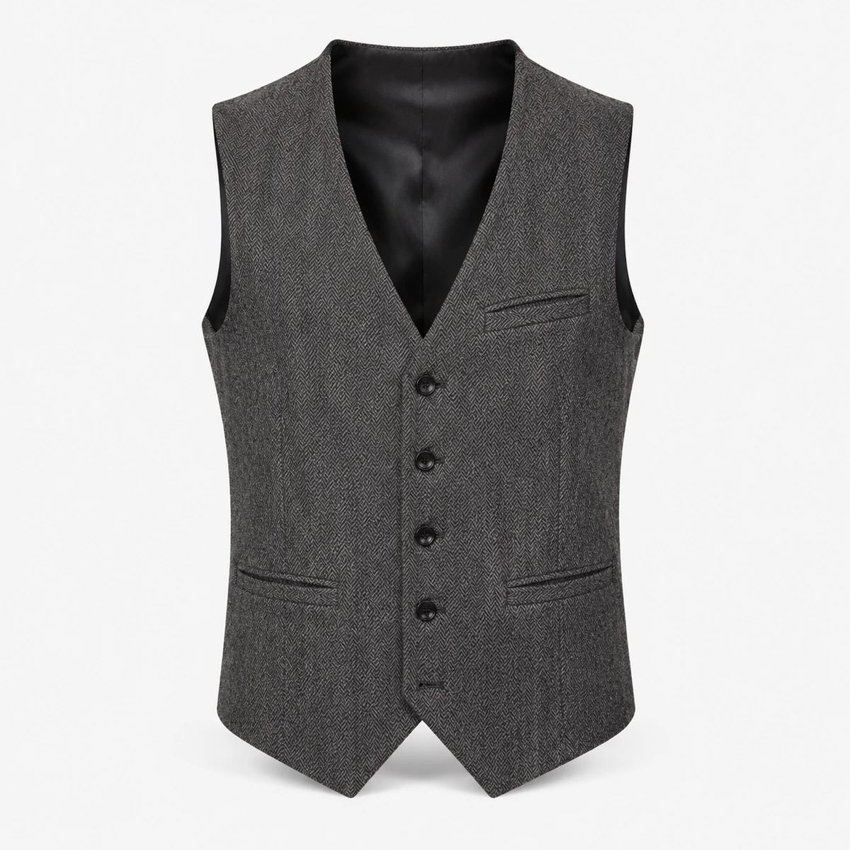 herringbone-waistcoat-uniform-supplier-uae-gcc-01 Herringbone waistcoat product image for corporate uniform supply in the UAE and GCC.
